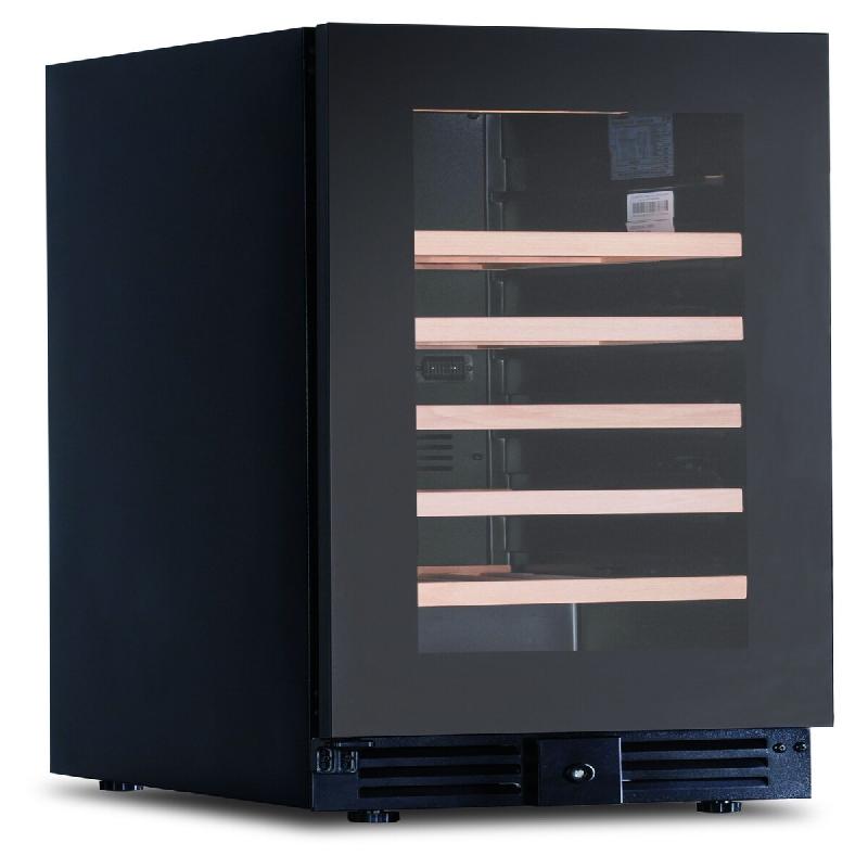 KLIMAITALIA Cave à vin ventilée. 28 bouteilles. Porte en verre fumé. Lumière LED. Thermomètre numérique. Des étagères en bois. Modèle CW37G1TB - 103_0