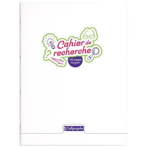 LOT DE 5 - CAHIER DE RECHERCHE PIQUÉ 8000 POLYPRO 24X32 CM 192 PAGES UNI 70 G - INCOLORE