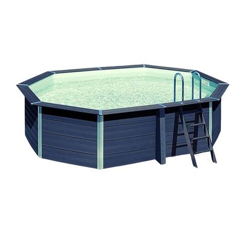 Piscine granville hors sol octogonale 21m²  - composite pvc/chanvre - structure acier_0