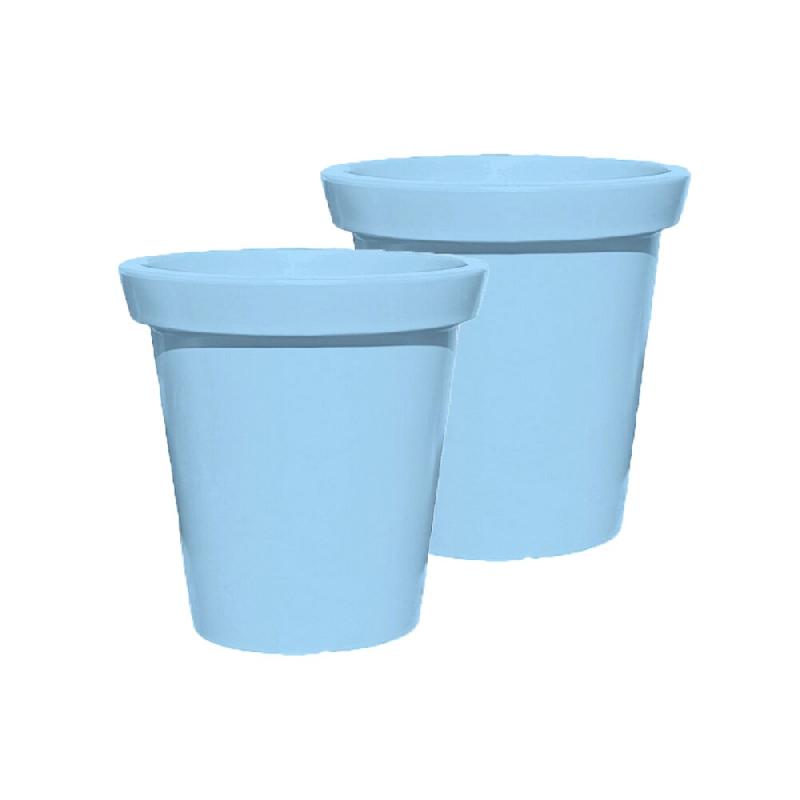 PLAST'UP ROTOMOULAGE Pot de fleurs rond xxl delight 200l - lot de 2 - BLEUPASTEL - bleu 0637962082630_0