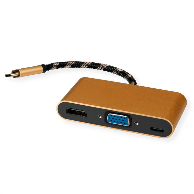 Roline gold adaptateur type c - vga / hdmi / c (pd), m/f_0