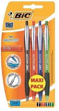 STYLO BILLE ATLANTIS COLORIS ASSORTI (VENDU PAR 4)