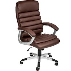 Tectake Fauteuil de direction rembourrage ondulé - marron - 402150 - marron matière synthétique 402150_0