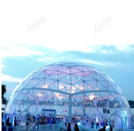 Tente dôme géodésique personnalisée - acier galvanisé, membrane PVC - 5 à 30m - portable et spacieuse_0