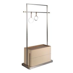 AC ANGEL CERDA Porte-manteau en cuir de vison, noyer et acier inoxydable 3282C 90 x 42 x 180 - marron fourrure 8435631040941_0