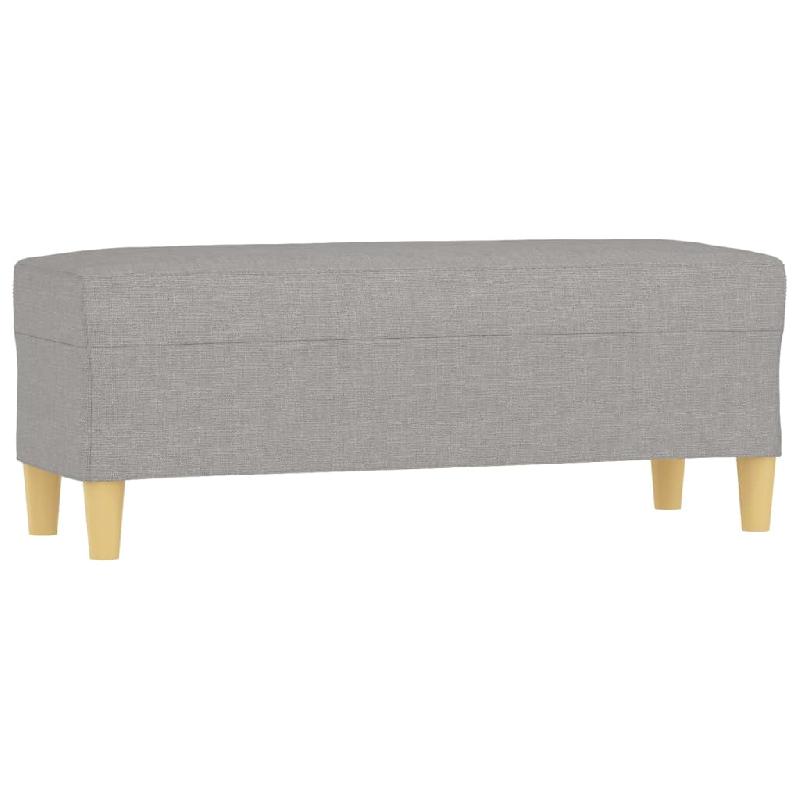 BANC BANQUETTE 100 X 35 X 41 CM TISSU GRIS CLAIR 02_0010651_0