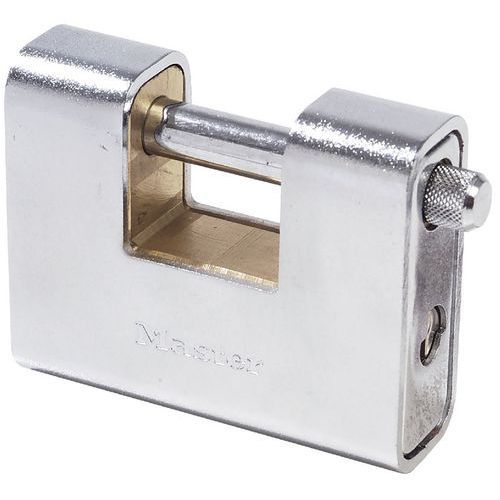 CADENAS RECTANGULAIRE BLINDÉ - 80 MM X 30 MM - 4 CLÉS - MASTER LOCK