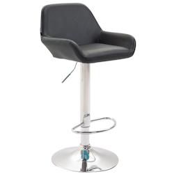 Décoshop26 - Tabouret de bar moderne et confortable en synthétique noir pieds trompette en métal chromé TDB10313 - noir 3000528969602_0