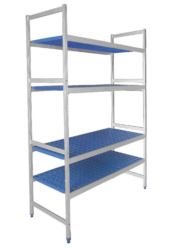 Double rayonnage complet 4 étagères GN 2/3 - H 1750 mm - Profondeur 385 mm - Longueur 2591 mm - Marque Lacor_0
