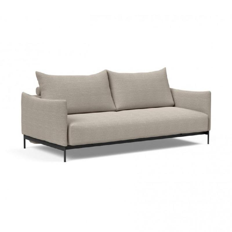 Canapé design convertible Malloy - Innovation Living - pieds métal - lit 150x200cm - tissu Kenya Gravel_0