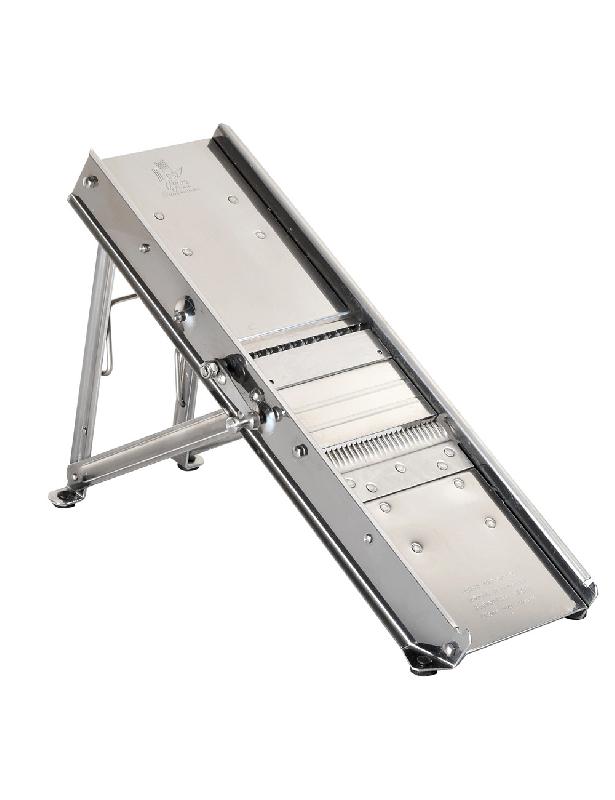 Mandoline professionnelle inox avec chariot protecteur (poignée plastique)_0