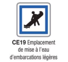 Panneau de signalisation d'indication type CE19 - mise à l'eau d'embarcations légères - formats de 350 à 1500 mm_0