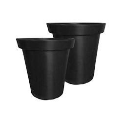 PLAST'UP ROTOMOULAGE Pot de fleurs rond xxl delight 420l- lot de 2 - NOIR - noir 0637962080704_0