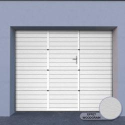 Porte de garage sectionnelle avec panneau rainuré et portillon - 2400 × 2000 mm_0