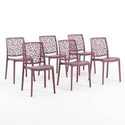 RATTATAN Set 6 Chaises en polypropylène avec fibre de verre empilables pour extérieur et jardin, bar et restaurant, cuisine design moderne - ANNA -_0