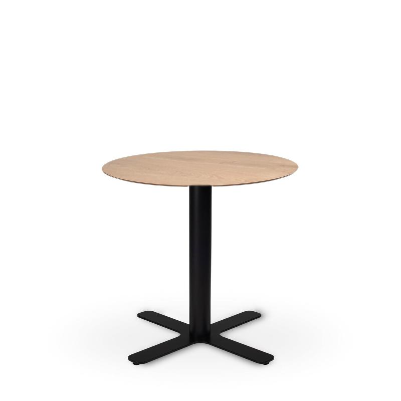 Resol garbar GOYA HPL Table Ronde Intérieure Ø70 Pied Noir - Tableau Chêne Naturel - multicolore multi-matériau 05424_0