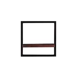 SIT Möbel Étagère murale | 1 étagère | Bois de récupération, marron | Structure en métal noir | L 35 x P 25 x H 35 cm - marron Bois massif 05140-30_0