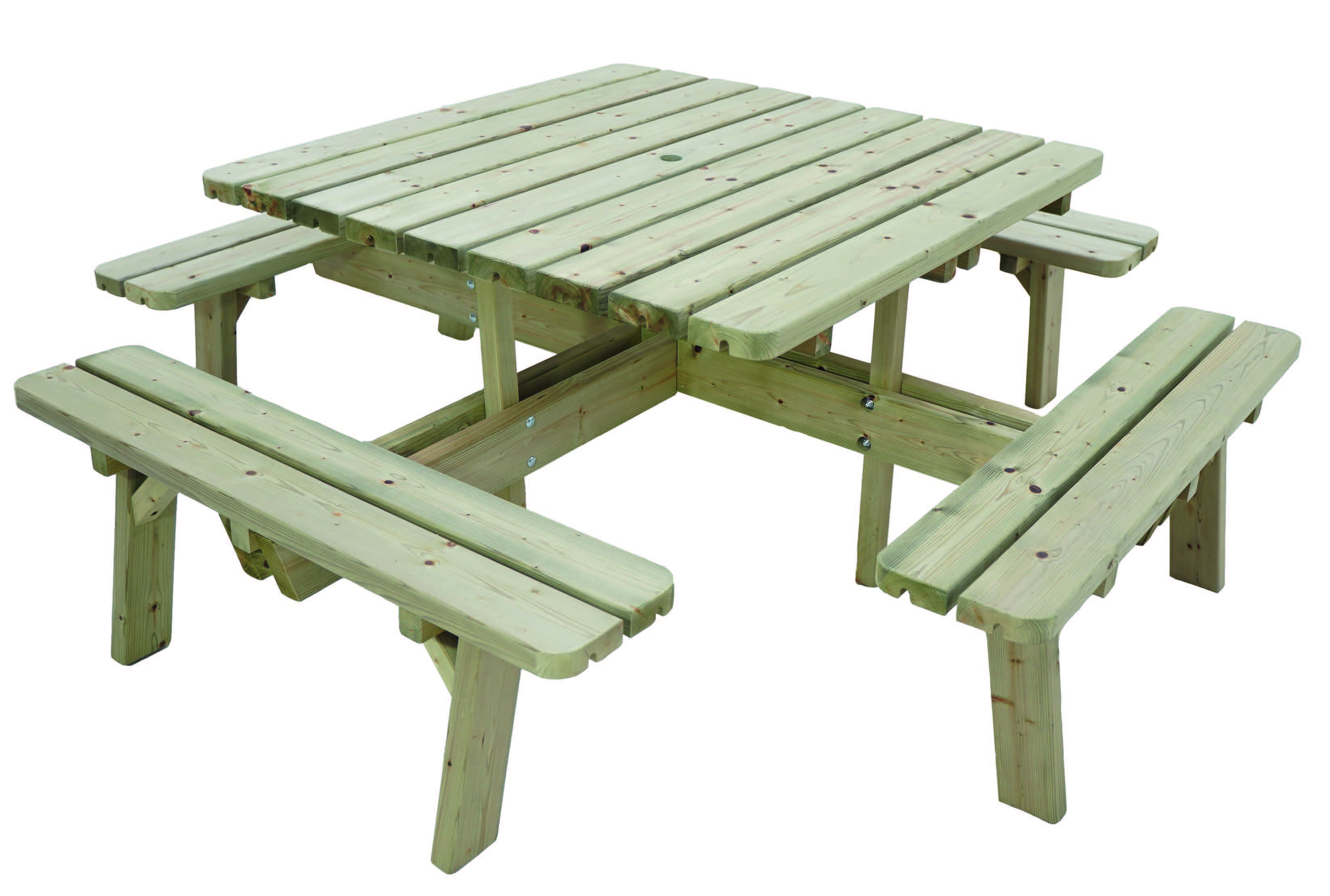 Table carrée sans dossier - Sapin du nord Classe IV - 1608 - 8 personnes - 42mm épaisseur_0
