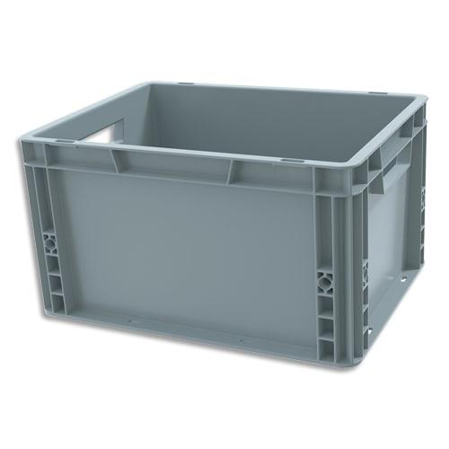 Viso - Bac de rangement gris en polypropylène, gerbable, norme CE 10/2010, charge 10L - Dimensions : L40 x l30 x H23 cm_0