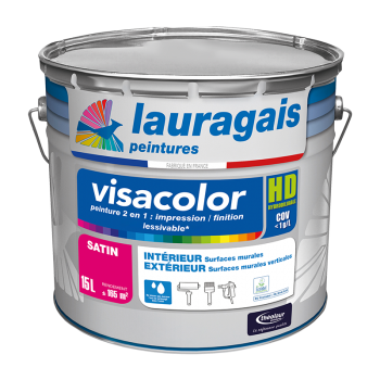 Peinture décorative satinée - 2en1, acrylique, hydrodiluable, pour grandes surfaces - LAURAGAIS - Réf. AG02029_0