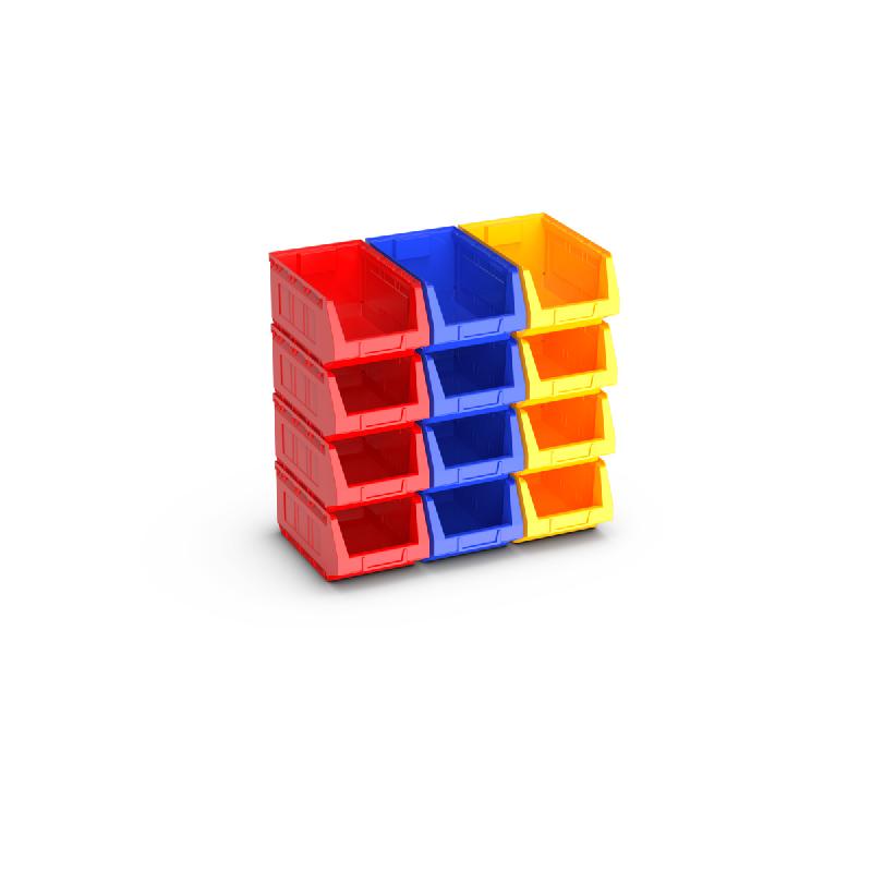 02510077 - Assortiment de bacs à bec empilables 12xN°4 - Type 2004 - Polyéthylène haute densité_0