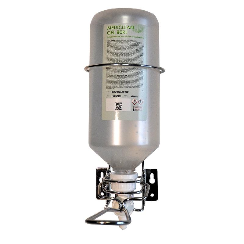 6 flacons de 1 litre Gel Hydroalcoolique avec pompe airless pour distributeur mural - GHA-RL04/K2_0