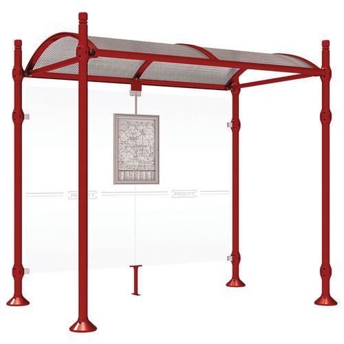 ABRI BUS PROVINCE 2.50 M SANS BARDAGES LAT. CITY ROUGE 3004 - PROCITY