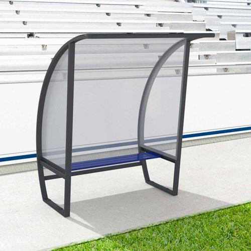 ABRI DE TOUCHE EN ALUMINIUM ARRIÈRE EN POLYCARBONATE HAUTEUR 2M BANC