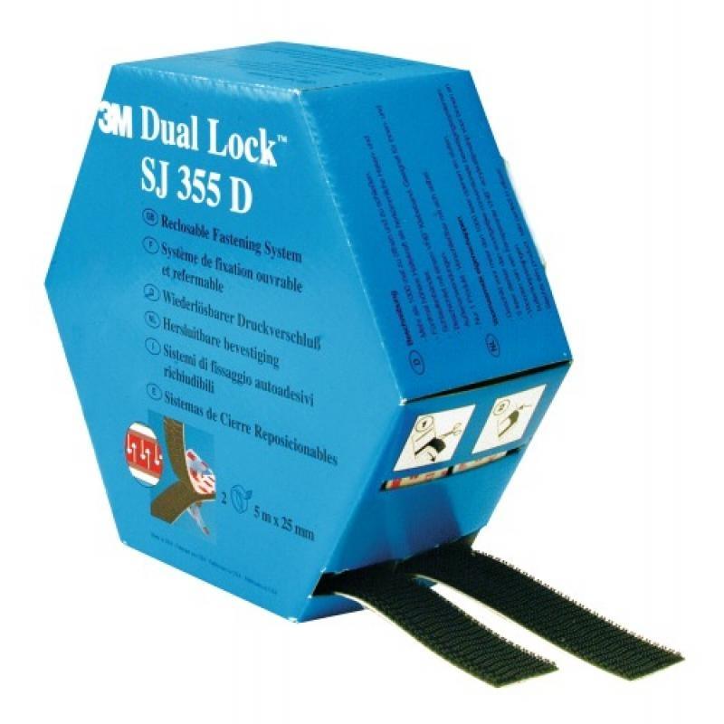 Adhésif double-face ouvrable et refermable dual lock, largeur 25.4 mm, boîte de 2 rouleaux de 5 m_0