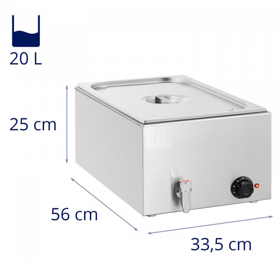Bain-marie avec robinet de vidange 1 bac gn 1/1_0