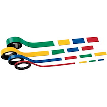 BANDES MAGNÉTIQUES, (L)15 MM X (L)1.000 MM, JAUNE - LOT DE 5