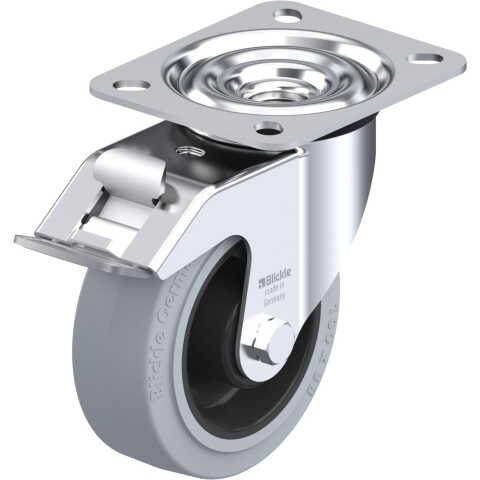 BLICKLE - ROULETTE PIVOTANTE À FREIN Ø 100MM BANDAGE CAOUTCHOUC NR 150KG - LE-POEV 100R-FI-SG