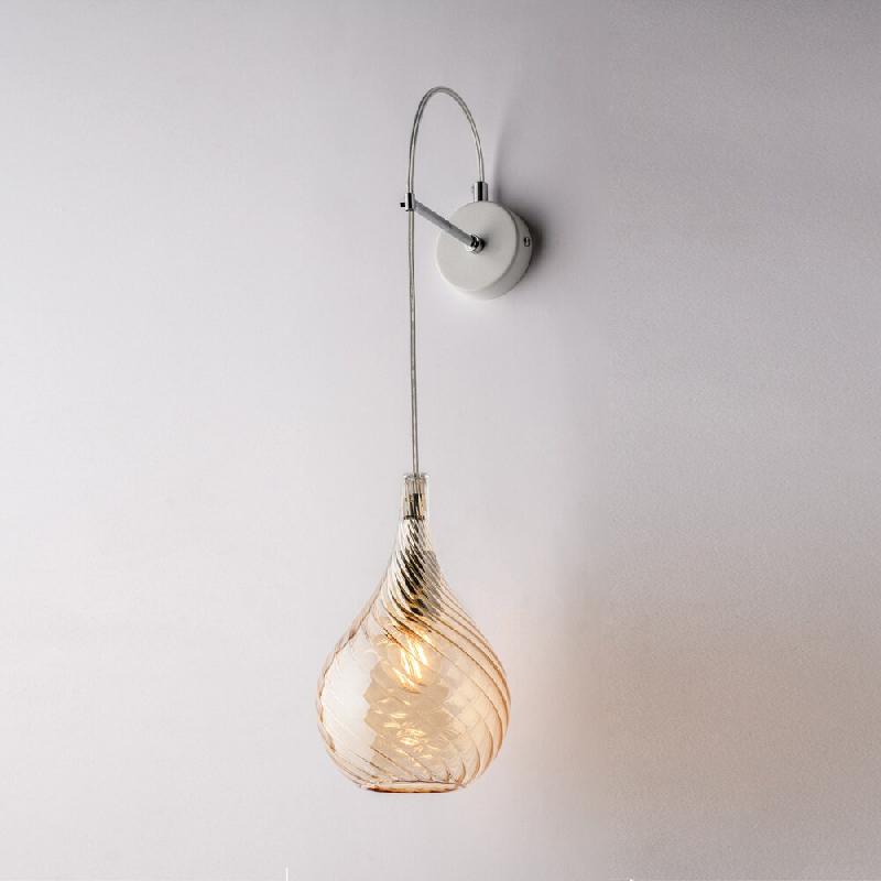 Bonetti Illumina Pluvia Applique En Fer Et Verre Pyrex Ambré 1 Lumière .14 P.21 Bl264-Ap1-Am - beige 8050713217679_0