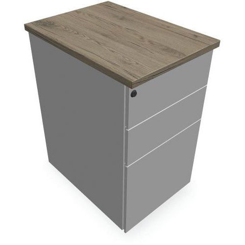 CAISSON 3 TIROIRS P.60CM L.432CM H.73CM BLANC/BRUNSWICK - EOL