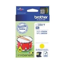CARTOUCHE BROTHER LC22U JAUNE POUR IMPRIMANTE JET D'ENCRE