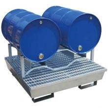 Châssis finition acier - Tube diamètre 28 mm - Pour 2 fûts de 220 l horizontaux à poser_0