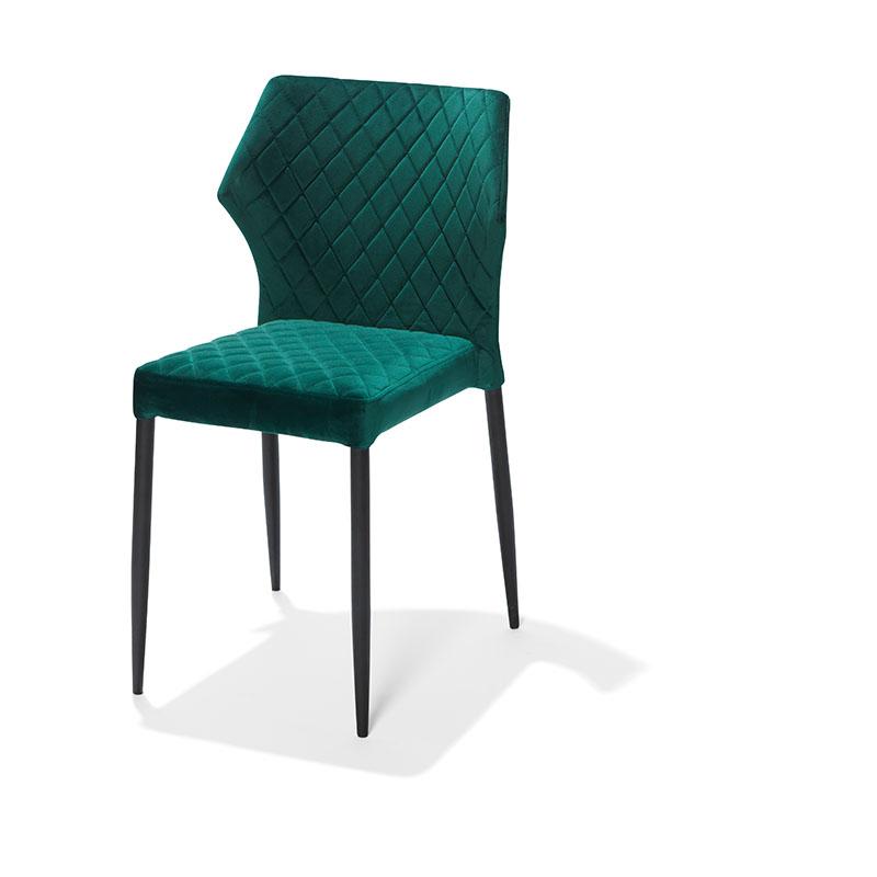 CHAISE DE RESTAURANT LOUIS, REMBOURRÉ EN TISSU VELOURS VERT