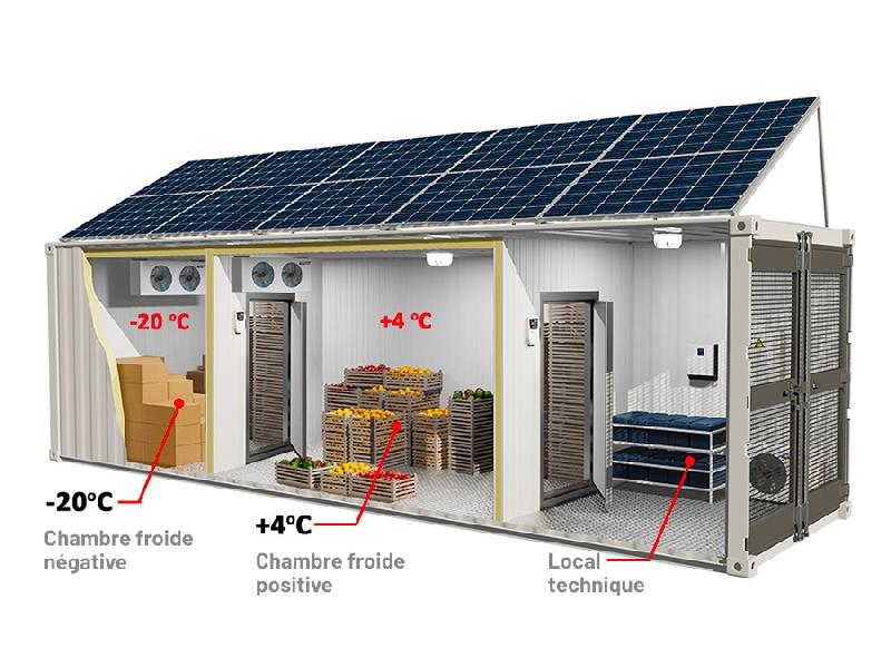 Chambre froide solaire Odimer - Double compartiment - Transportable avec panneaux solaires et batteries incluses_0