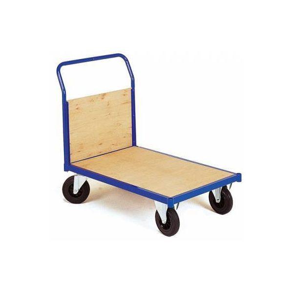 Chariot de manutention 1 dossier bois – charge 500 kg – coloris bleu – garantie 5 ans – fabriqué en France_0