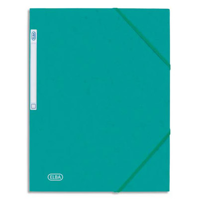 CHEMISE 3 RABATS ET ELASTIQUE ELBA EUROFOLIO - CARTE GRAINEE 5/10EME - 24 X 32 CM - VERT