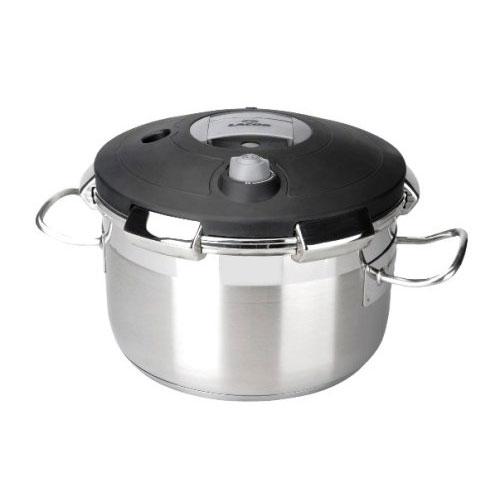 COCOTTE À PRESSION 15 L AVEC COUVERCLE INOX 18/10 - Ø 32 CM - LACOR - CHEF LUXE