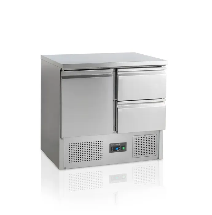 Comptoir pour saladette 1 portes et 2 tiroirs inox 304 - PSA912_0
