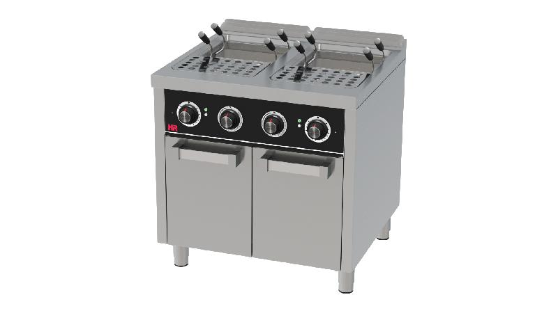 Cuiseur à pâtes électrique professionnel sur placard - 25+25 litres - profondeur 750 mm - CPE25L25L750E_0