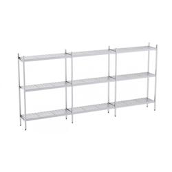 Distform Rayonnage en Acier Inoxydable Linéaires Clayettes Perforées 4020 à 4950 mm 3 Niv P500 Acier inoxydable 4950x500x - 641094283995_0