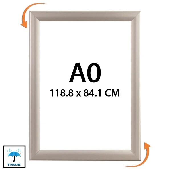 Edimeta Cadre Affichage Etanche CLIC-CLAC Mural A0 (118.8 x 84.1 cm) - gris aluminium VAC956WP_0