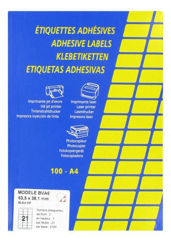 ETIQUETTE JET D'ENCRE ET LASER 63,5 X 38,1 MM ORANGE - BOÎTE DE 2100