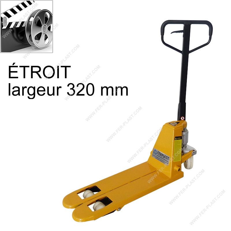 FPBFZ 20 W 320 - Transpalette manuel étroit - Ferplast - capacité 2000 kg - fourches 320 mm_0