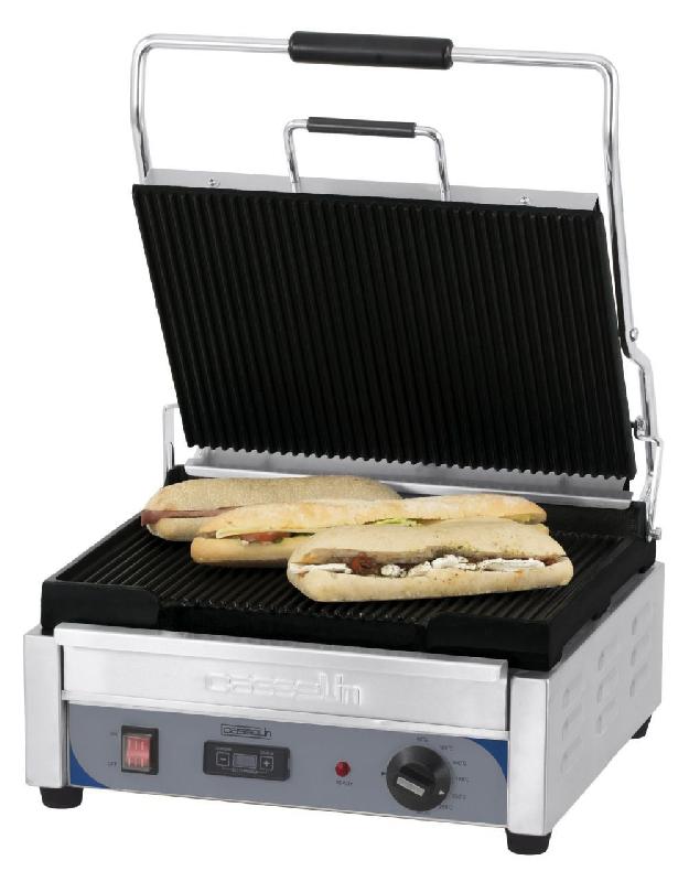 Grill Panini grand premium rainurée - rainurée avec minuteur_0