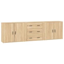 Helloshop26 - Buffet bahut commode armoire meuble de rangement organisateur cuisine salle de séjour salons 3 pcs sonoma bois 02_0037106 - 30002132159_0