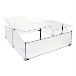 Helloshop26 - Mini serre jardin double aluminium et polycarbonate 100 x 120 x 40 cm ouverture par vérin potager extérieur 16_0002680 - 3000056181538_0